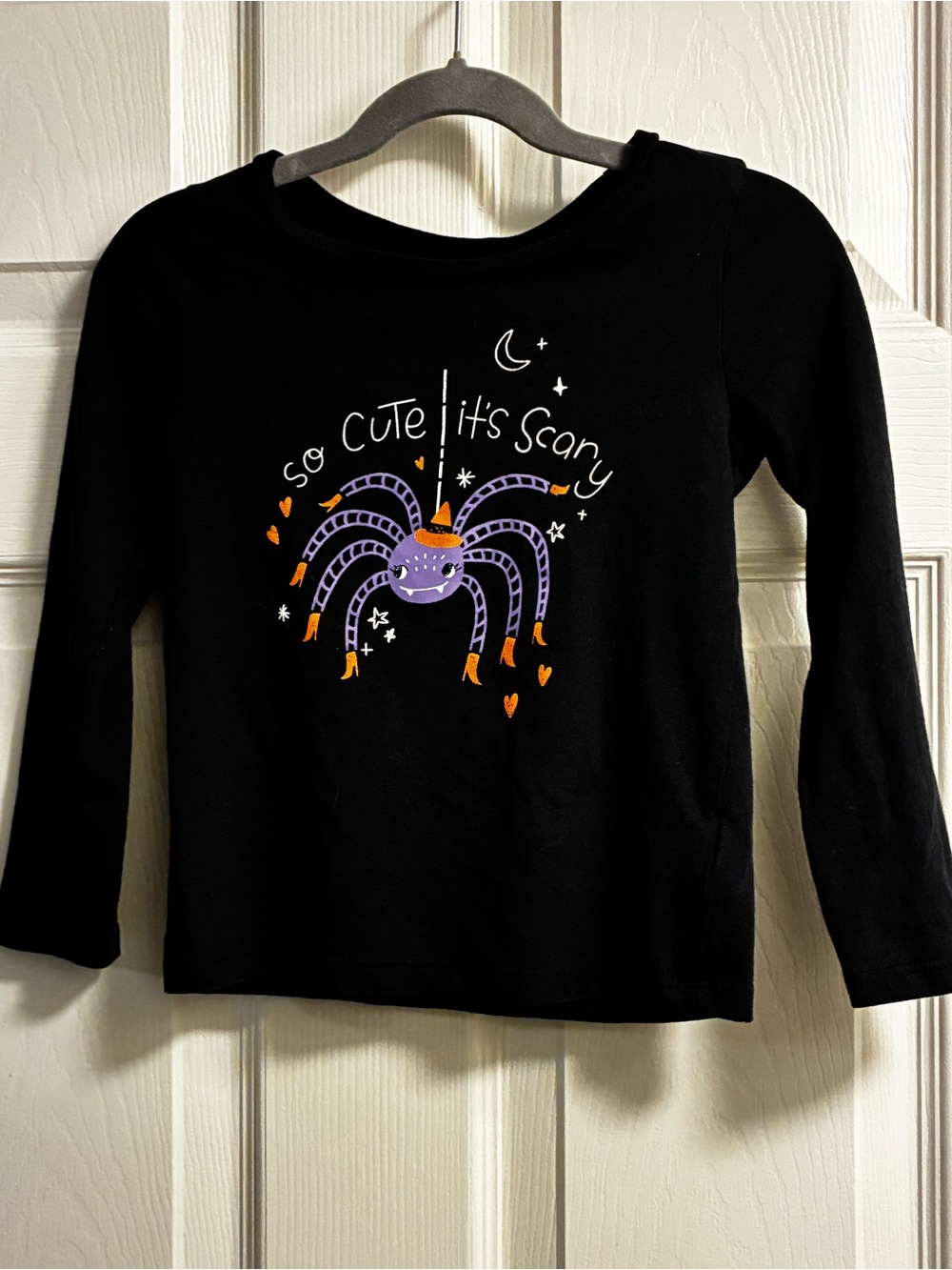 OshKosh B'gosh Black Long-Sleeve Tee with Purple & Orange Spider Graphic